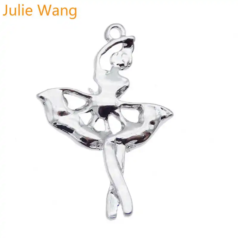 Julie Wang 5 шт. балетные танцевальные подвески для девочек со стразами сплав белый K