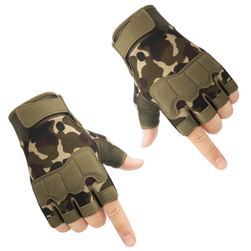 Men's Tactical Gloves Military Army Shooting Fingerless Gloves Anti-Slip Outdoor Hunting Sports Paintball Airsoft Bicycle Gloves 