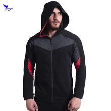 Осенне-зимние хлопковые толстовки, Спортивная мужская рубашка с капюшоном на молнии, куртки для бега, одежда для фитнеса и спортзала, мужская спортивная толстовка