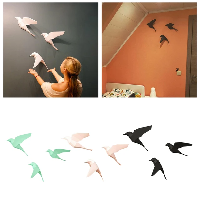 Geometric Bird 3D Paper Model Animal Papercraft Action Figure Puzzles Kids Gift Educational Creative Home Deco Decorations Toy 5