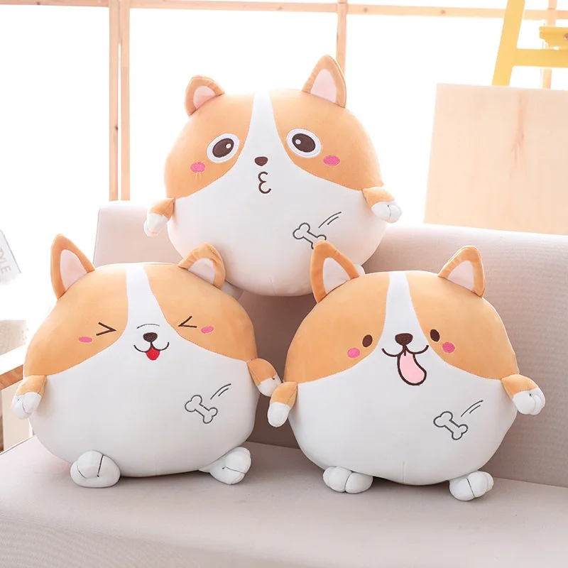 

Cute Software Expression Corgi Dog Pillow Cushion Plush Toys Hand Warmers Nap Lying Pillow