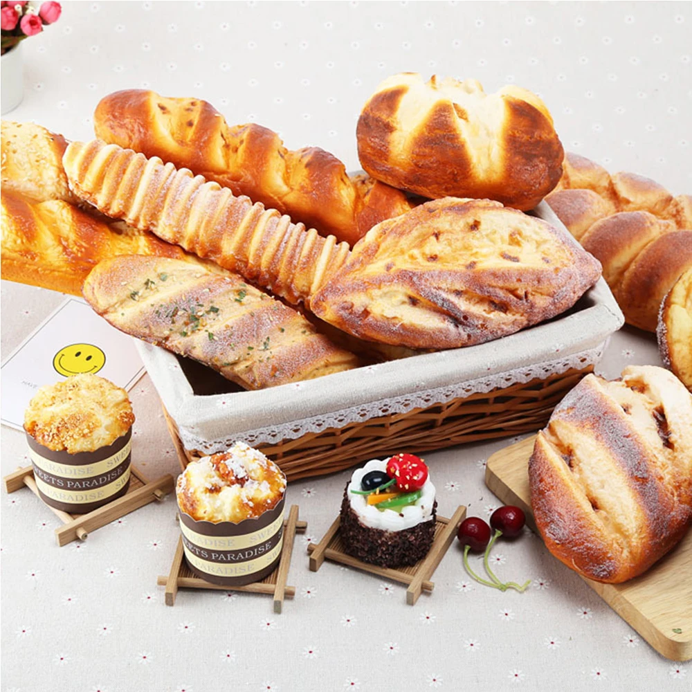 Faux Pain Cuisine Boulangerie Décor Gresorth - Lot De 4 Pains Artificiels Réalistes - Décoration Cuisine, Photographie & Scénographie