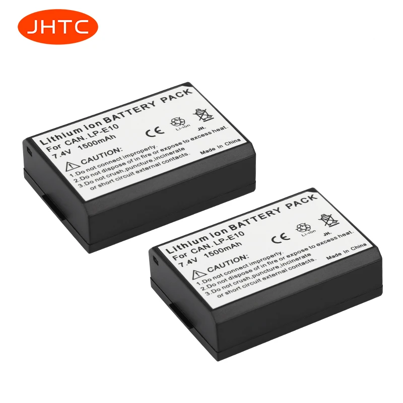 JHTC 1500 мА/ч LP E10 LPE10 цифровой Камера Батарея для Canon 1100D 1200D 1300D Rebel T3 T5 поцелуй X50 X70