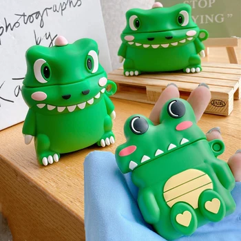 

For Airpods Pro 3D Cute Cartoon Funny Crocodile Dinosaur Earpods Case for Apple Airpods 1 2 3 Alligator Wireless Earphone Cover