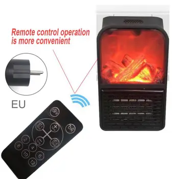 

Useful Small Heater Portable Flame Electric Space Heater With Remote Control Personal Winter Warmer For Home/Office US EU Plug