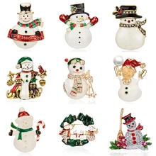 Rinhoo Новогодняя брошь "Снеговик" корсаж подарки Банкетный декоративные булавки значок Милые Броши с дизайном «Снеговик» Для женщин Рождество