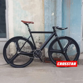 

Fixed Gear Bike Fixie frame 53cm 55cm 58cm DIY 700C Muscular Aluminum alloy Bike Track Bike Bicycle wiith 3 Spoke wheel rim