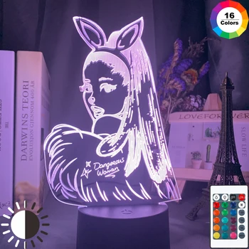 

Celebrity Singer Ariana Grande Night Light Led Touch Sensor Color Changing Nightlight for Fans Gift Adult Night Lamp Bedroom