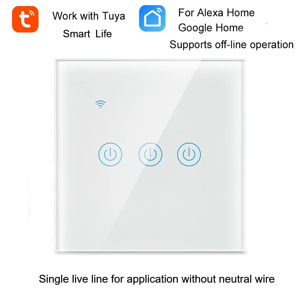 

EU WiFi Wall Light Switch Tuya Smart Life App Remote Control ON OFF Timer Voice Control Work With Google Home Alexa Echo