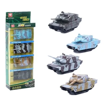 

4PCS Children's Simulated Back-force Mini-pocket Car Pull Back Tank Simulation Alloy Gold Military Model Tank Model Toy Vehicle