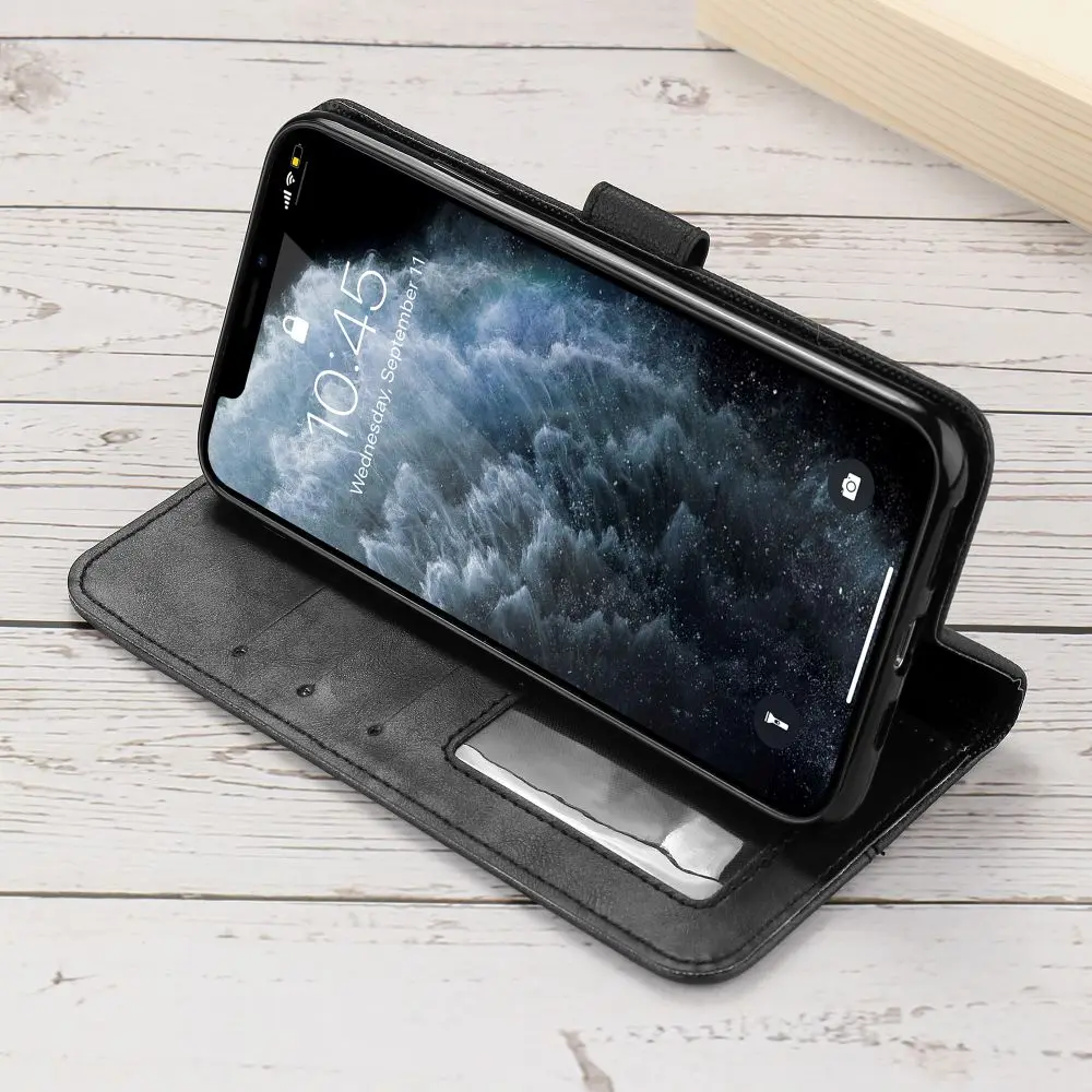 LCHULLE Чехол-бумажник премиум класса из искусственной кожи для IPhone 11 Pro MAX X XS XR 6 6S 7 8 Plus 5 5S SE с отделениями для карт откидная задняя крышка сумка-чехол