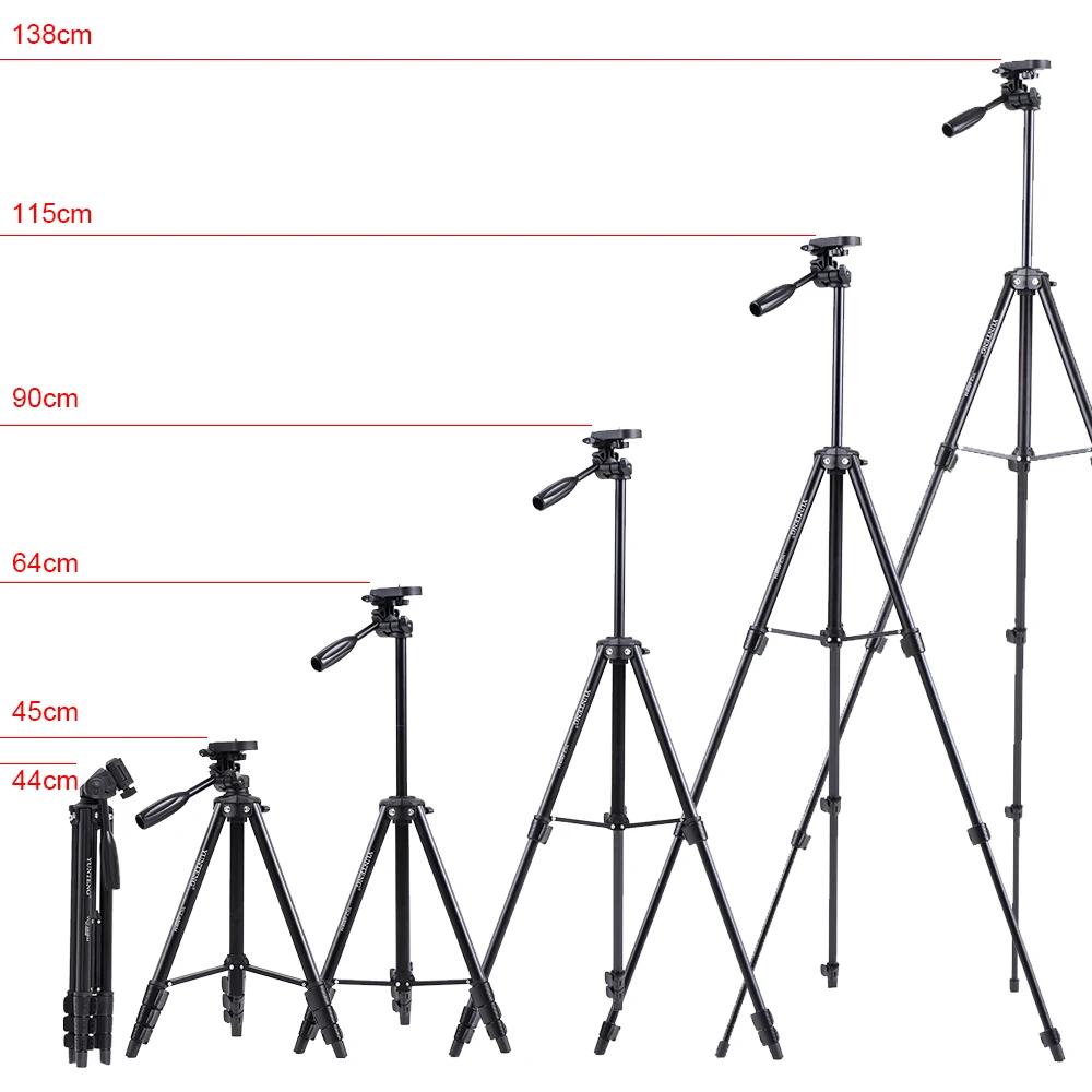 Yunteng VCT-680 4 секции портативный алюминиевый штатив с демпфирующая головка DSLR камера штатив для смартфона Nikon Canon sony