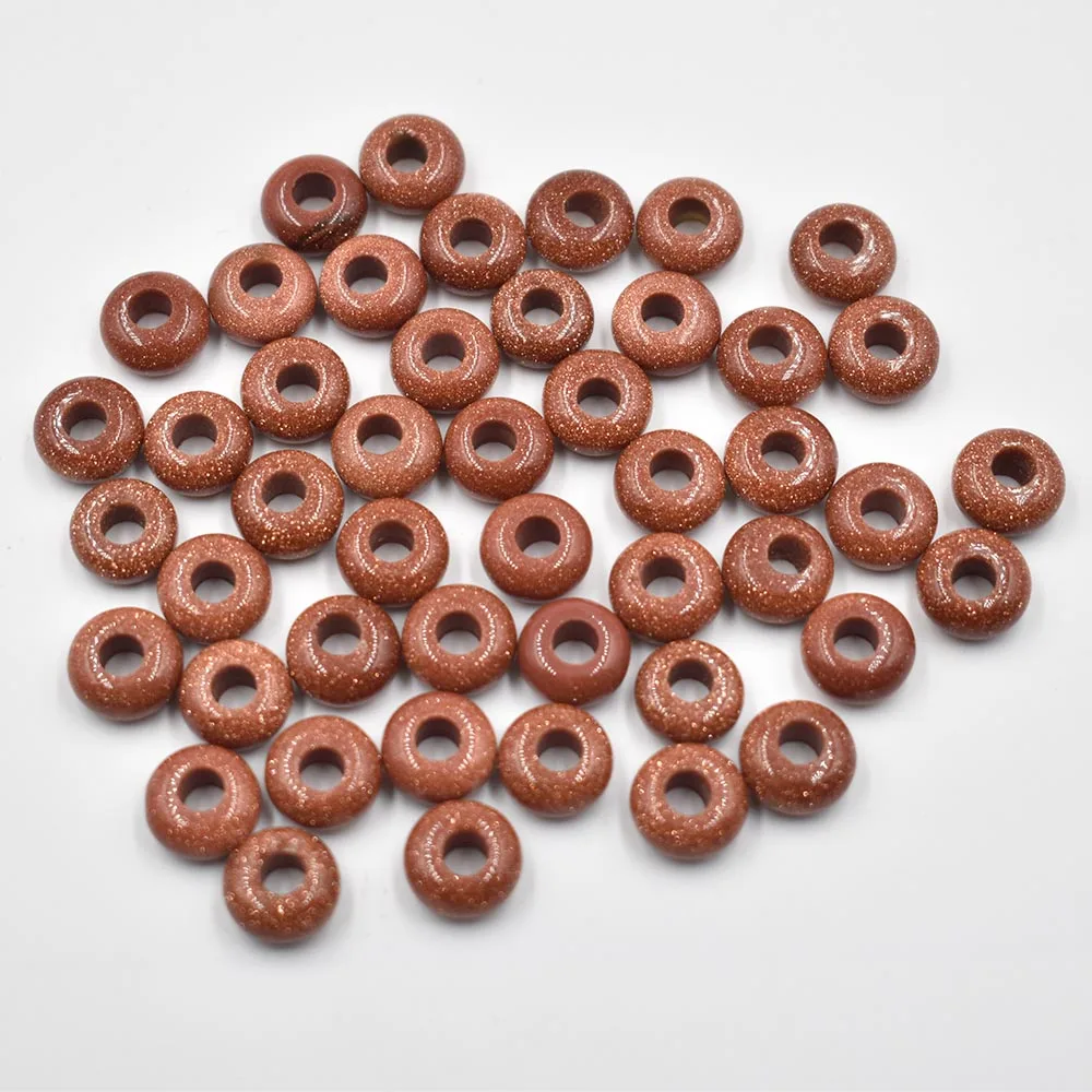 2021 패션 고품질 천연 돌 혼합 라운드 매력 50 개/몫 만드는 보석에 대 한 큰 구멍 구슬 10mm x 5mm 도매 무료