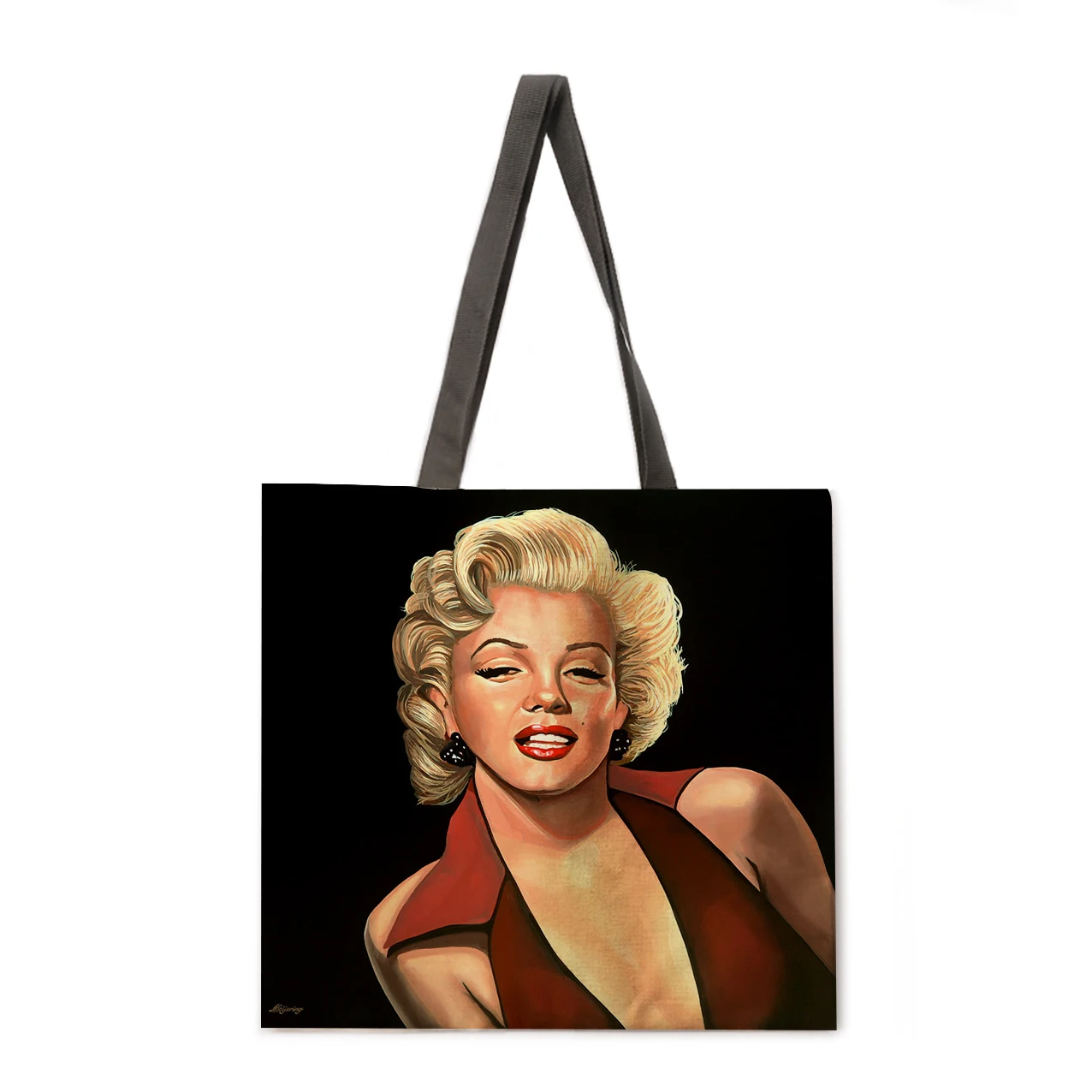 Ladies leisure handbag Monroe oil painting print handbag Ladies shoulder bag Outdoor beach bag Foldable shopping bag