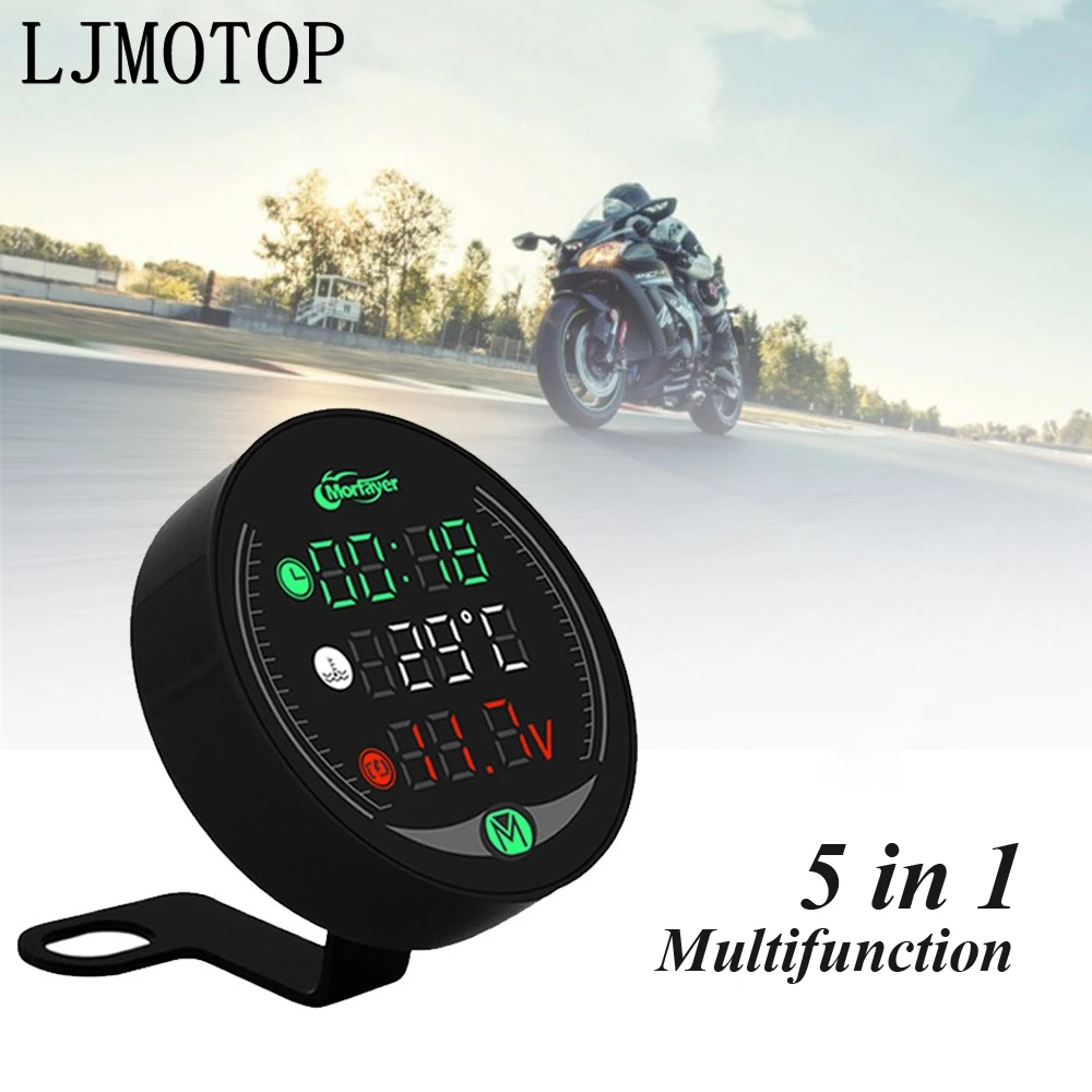Вольтметр температуры воды для мотоцикла 5 в 1 USB дисплей стол Yamaha MT125 YZF R15 XT660 TMAX 500
