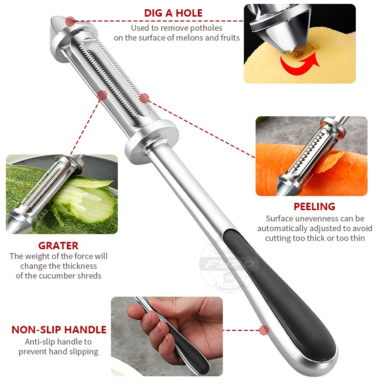 Fruit Vegetable Peeler Knife Kitchen Tools Sharp Carrots Apple Grater  Potato Cutter Stainless Steel Kitchen Accessories