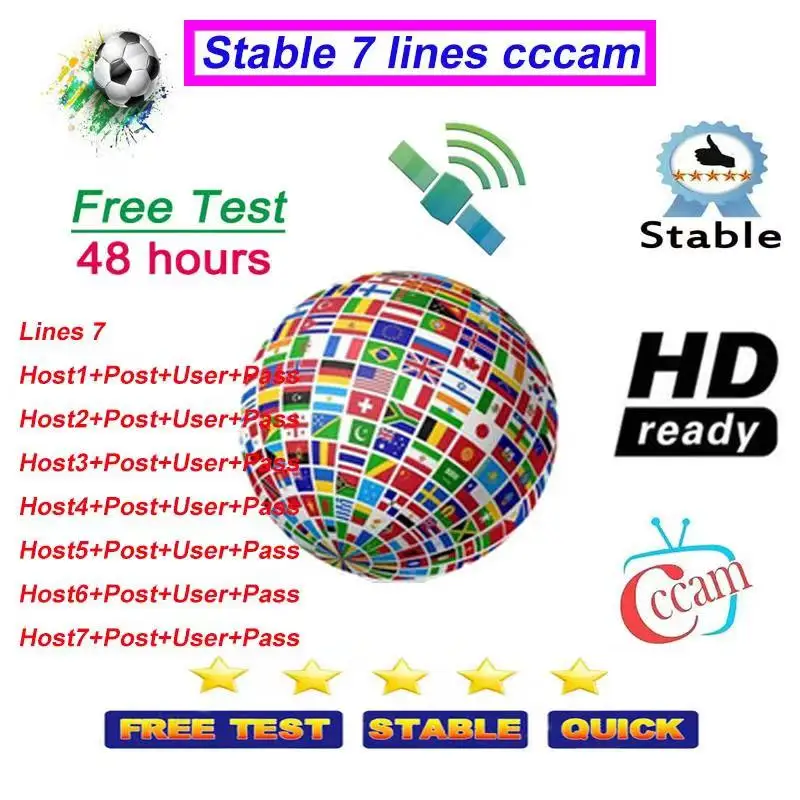 Europa CccamDVB-S2 Cline per 1 o 2 anni di Spagna Prova Gratuita Il trasпорту Europa сервер per la Spagna/Italia/Portogallo/ge