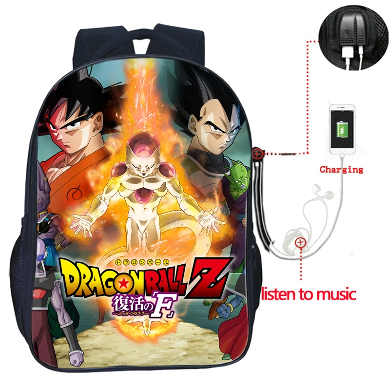 Высокое качество аниме Dragon Ball USB зарядка Рюкзак Гоку Вегета школьные сумки модные мужские и женские рюкзаки Повседневный Рюкзак - Цвет: 8