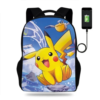 

Boys Girls SchoolBag For Kids Daily Backpack Kids BookBag Pokemon Printing Backpack Children Cartoon Pikachu Backpacks