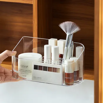 

NC New Products Simple Household Plastic Mirror Cabinet Storage Box Desktop Cosmetics Jewelry Debris Seperated Finishing Box