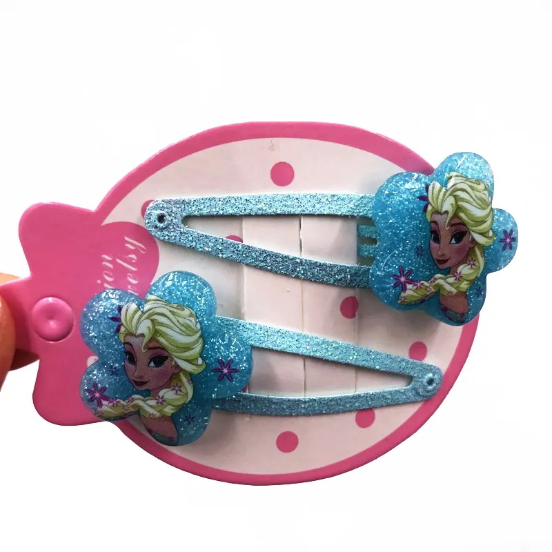 2 шт. заколка для волос с рисунком принцессы из мультфильма Белоснежка Эльза София BB заколка для волос металлическая заколка из смолы детский головной убор подарок