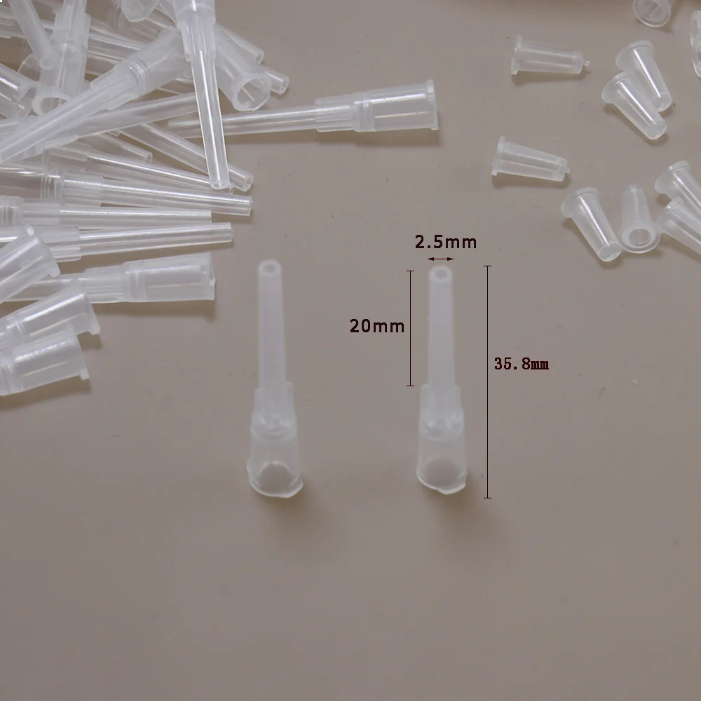 100pcs Luer Lock Syringe Tips Liquid Dispenser Needles Gauge Round Plug Cap