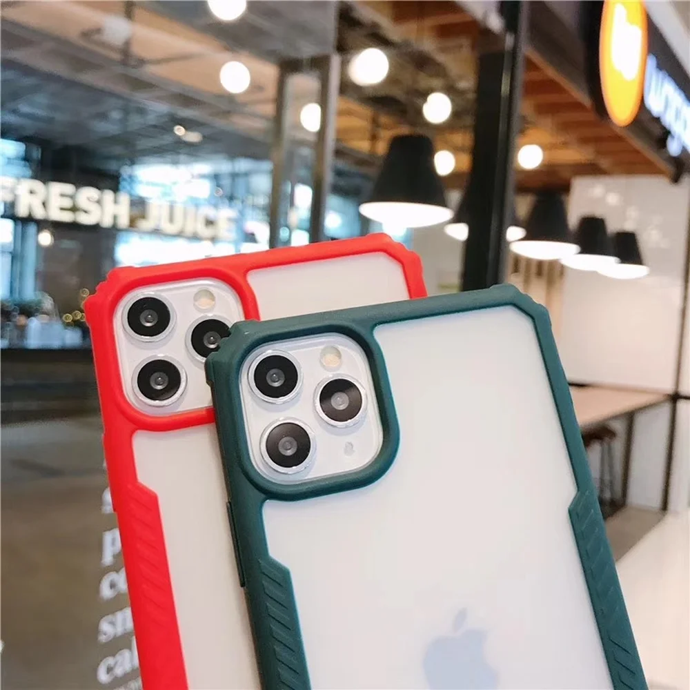 Simple Translucent Armor Phone Case for Iphone 11 Pro Max Fundas X XR XS Max 6 5