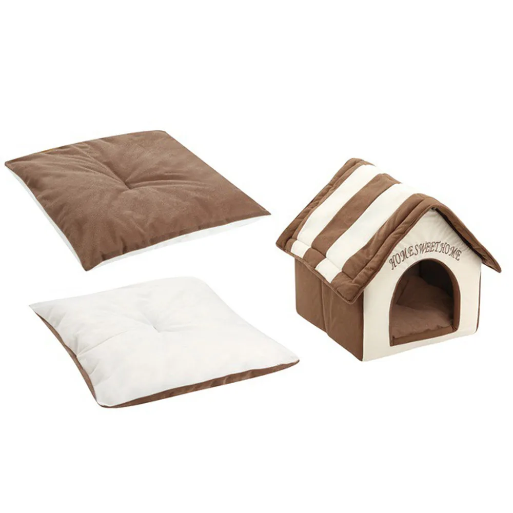 Portable Indoor Pet Bed Dog House Soft Warm and Comfortable Cat Dog Sweet Room Kennel Cat House Mats Sofa For Dog Chihuahua #R25 Portable Indoor Pet Bed Dog House Soft Warm and Comfortable Cat Dog Sweet Room Kennel Cat House Mats Sofa For Dog Chihuahua #R25