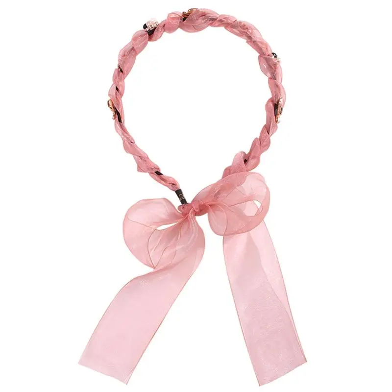 Korean Romantic Gauze Long Ribbon Headband Enamel Alloy Flower Faux Pearl Jewelry Wreath Candy Color Women 1 Korean Romantic Gauze Long Ribbon Headband Enamel Alloy Flower Faux Pearl Jewelry Wreath Candy Color Women 3