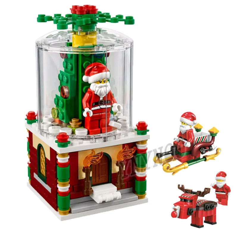 

2019 New Christmas Creator Sets Santa Claus Snow House Scene With Legoinglys Model Building Blocks Bricks Toys Gift No Box