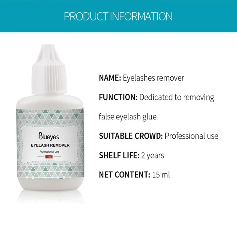 Blueyes Eyelash Glue Remover Gel 15ml Mild Clear Non-irritant Professional Lash Grafting Adhesive Cleaning Makeup Remover Gel 5