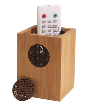 

Retro Wooden Cutout Desk Storage Box Desktop Organizer