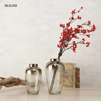 

Nordic Transparent Glass Vase Table Furniture Display Supplies Bedroom Desktop Decoration Hydroponic Flower Arrangement Vase