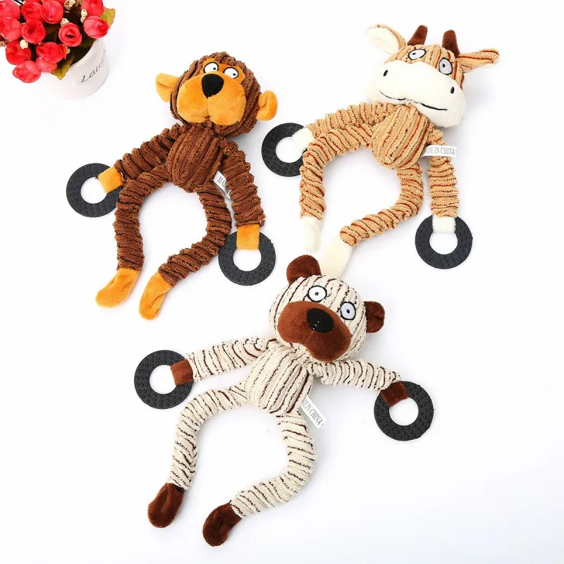 

1 Pcs Animal Designs Dog Toys Pet Puppy Chew Squeaker Squeak Plush Sound Toy Pet Products For Small Dogs Pets - 2 Styles