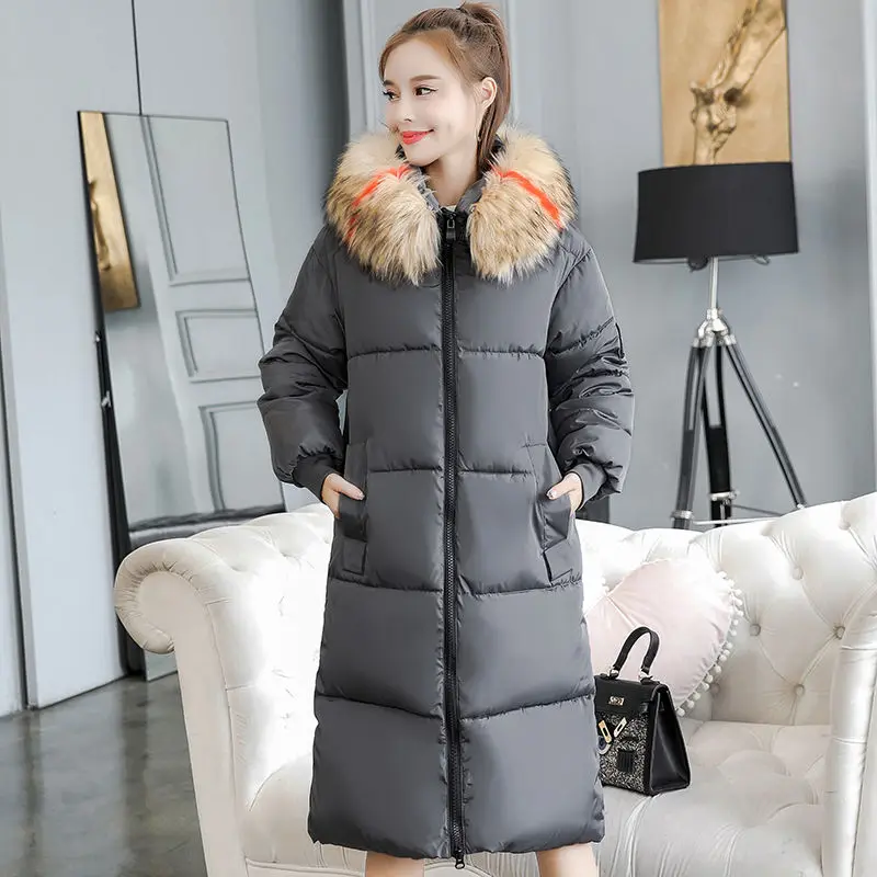 260Autumn and winter warm jacket women plus size pregnant women's down cotton jacket warm and thick long parker mid-length coat