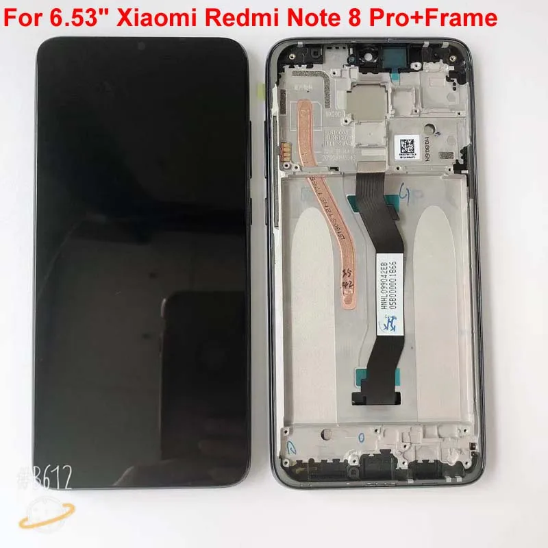 ЖК-дисплей 6,53 'для Xiaomi Redmi Note 8 Pro ЖК-дисплей сенсорный экран Замена для Redmi Note8 Pro ЖК-дигитайзер+ рамка