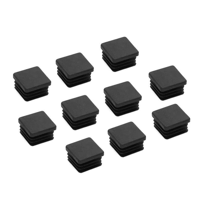 1" Square Plastic End Cap Insert Hole Plug Tube Tubing 1x1 Inch Post Pipe Furniture Chair Leg Hole Plug Blanking End Caps Inner