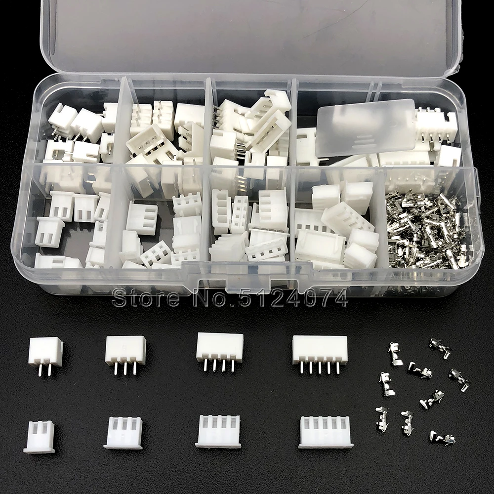 Kit Connettori JST XH 2.54 Mm - 230 Pezzi Da 2 A 5 Pin - Terminali E Intestazioni