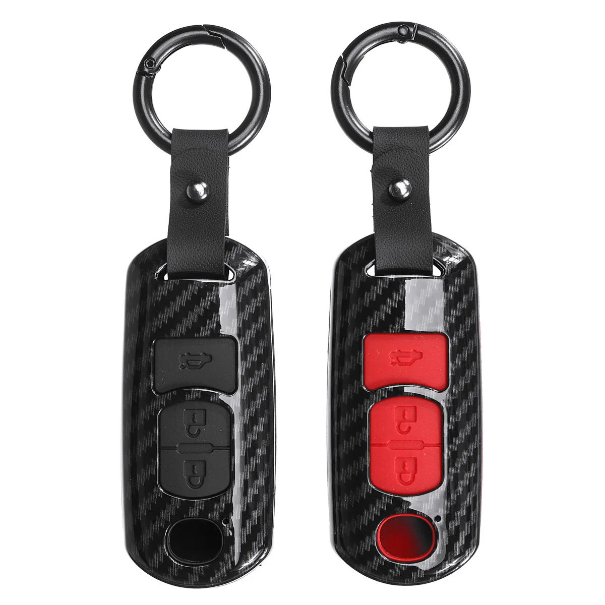 Car 3 Button ABS Carbon Remote Smart Key Case Cover Keychain for Mazda 2 3 5 6 Cx-3 Cx-5 Cx-7 Cx-9 Mx-5 2009-2016 Accessories