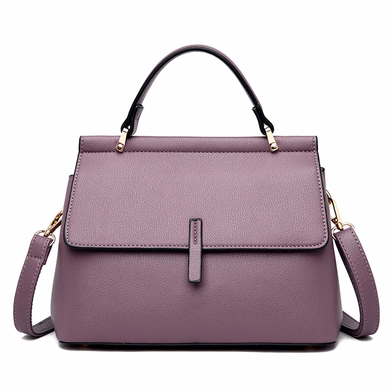 violet purple Черная, красная Повседневная Сумка-тоут через плечо, женская кожаная сумка и кошельки, сумка через плечо, женские сумки для женщин - Цвет: violet purple
