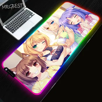 

MRGBEST RGB Gaming Mouse Pad LED Backlight Large Xxl Computer Game Player Keyboard Computer Desk Mat Anime Chocolate and Vanilla