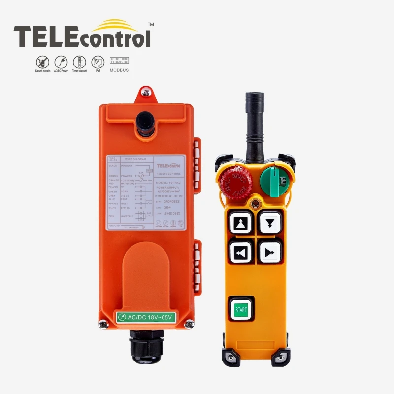 

Industrial Remote Control F21-4D Hoist Crane lift button 4 buttons 1 receiver+1 transmitter for truck hoist crane