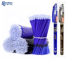 53Pcs/Lot Erasable Pens Refill Set Washable Handle Blue Erasable Gel Pen Rod School Writing Stationery Tool Student Gift Suit