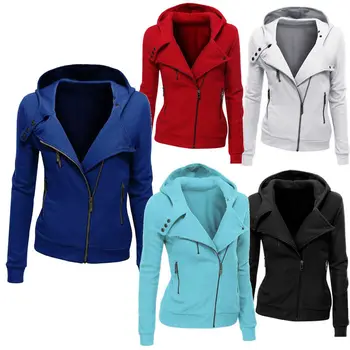 

Fashion Brand New Women Ladies Casual Slim Long Sleeve Autumn Hoodies Sweatshirt Zipper Jacket Outwear Coat