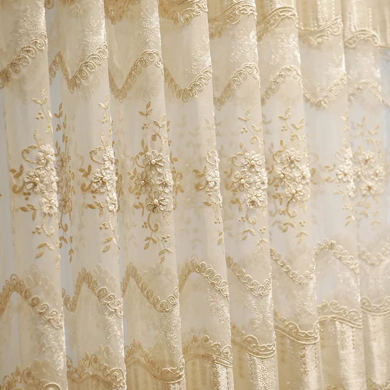 Creamy-white Top European Luxury Embroidered Villa Curtains For Apartment  Living Room Bedroom Hotel Windows Elegant Curtain - Curtain - AliExpress