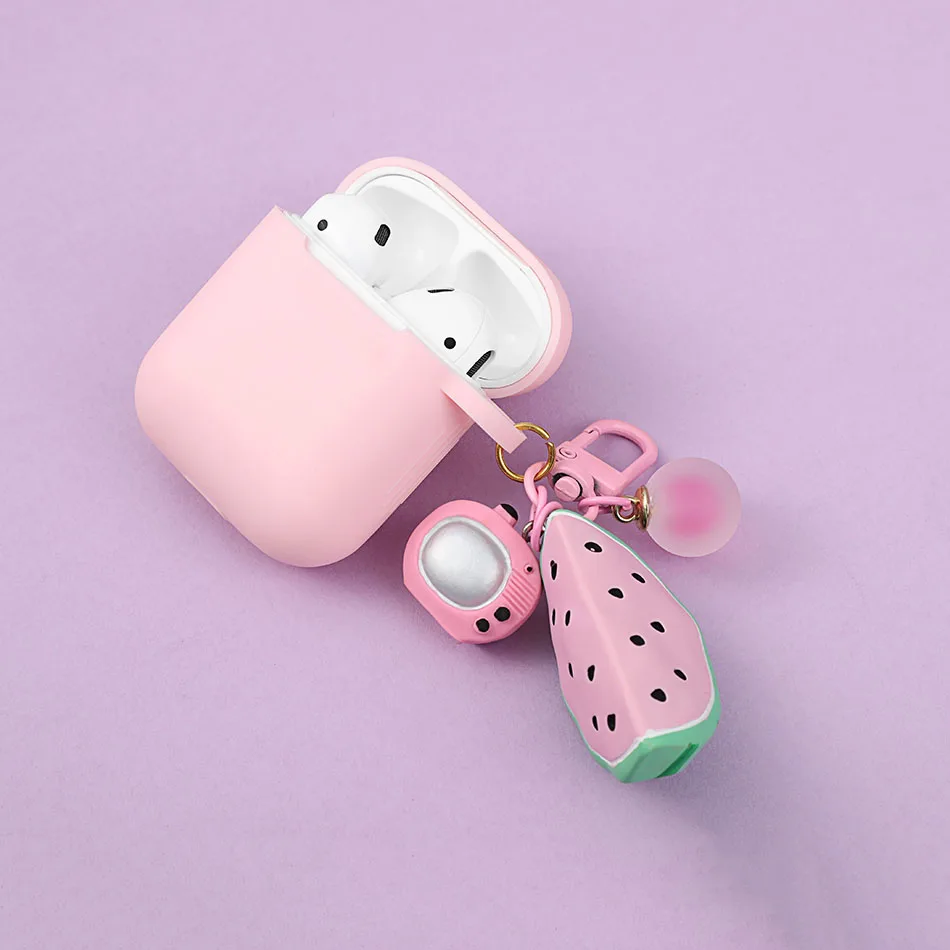 Милые фрукты авокадо арбуз чехол для Airpods 2 мягкий силиконовый розовый модные