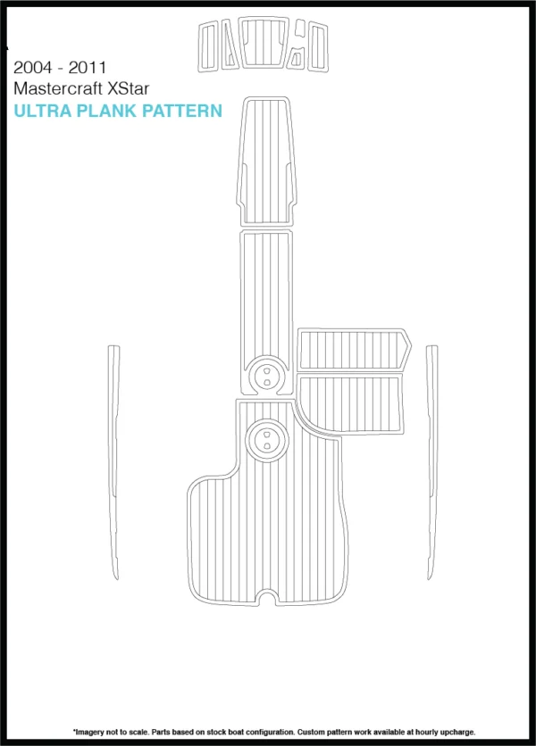2004-2011 Mastercraft XStar Cockpit Pad лодка EVA Тиковый настил 1/" 6 мм