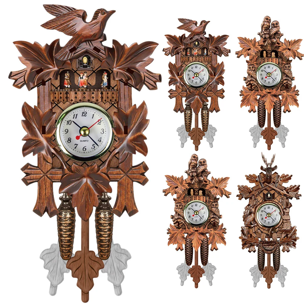 Wooden Cuckoo Clock Vintage Wall Hanging Clock Home Ornament Wall Decor For Living Room Office wall clock for bedroom