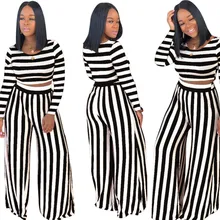 Женский полосатый лоскутный Топ с длинным рукавом, укороченные штаны, комплект из 2 предметов для женщин, с открытыми плечами, комплекты из двух предметов# g5