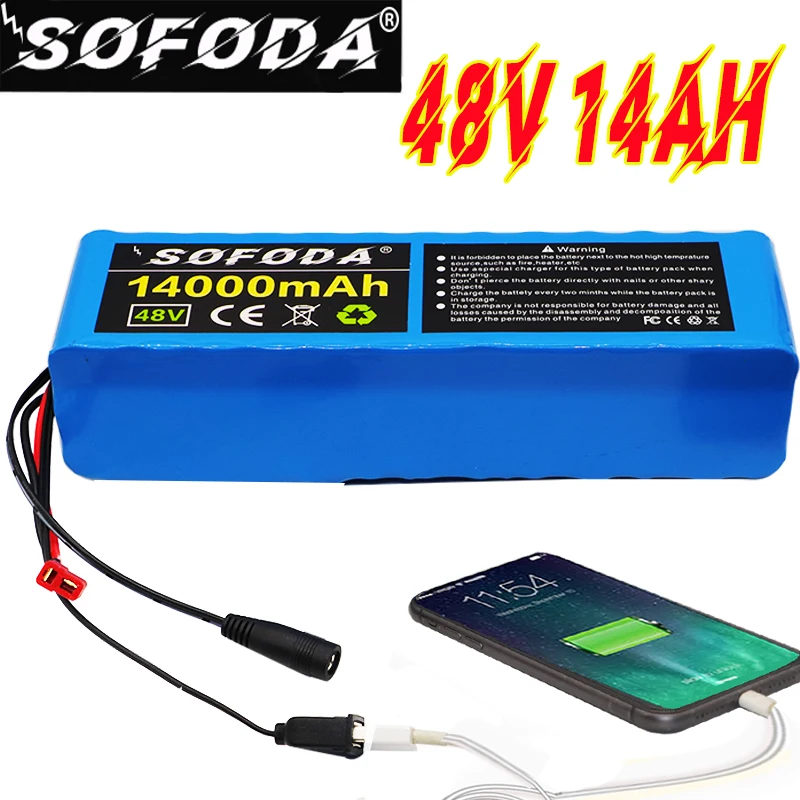 Новый 48v литий ионный аккумулятор 14Ah 1000w 13S3P Аккумулятор для электровелосипеда 54 6